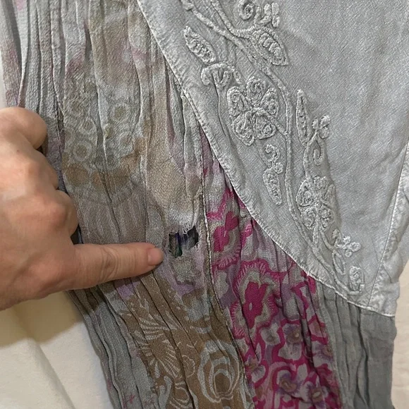 Young Threads Bohemian Wide Leg Pants with Patchwork Design - Picture 7 of 11